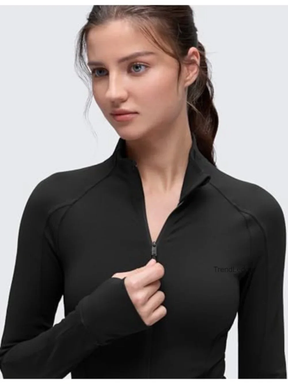 Butterluxe Hip Length Full Zip Track Jacket with Thumb Holes